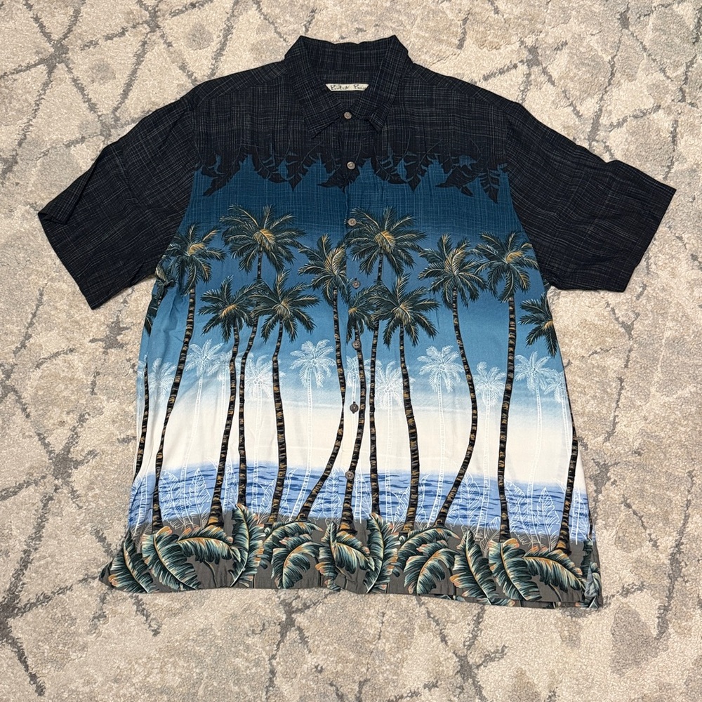 Tropical Palm Tree Button-Up Shirt